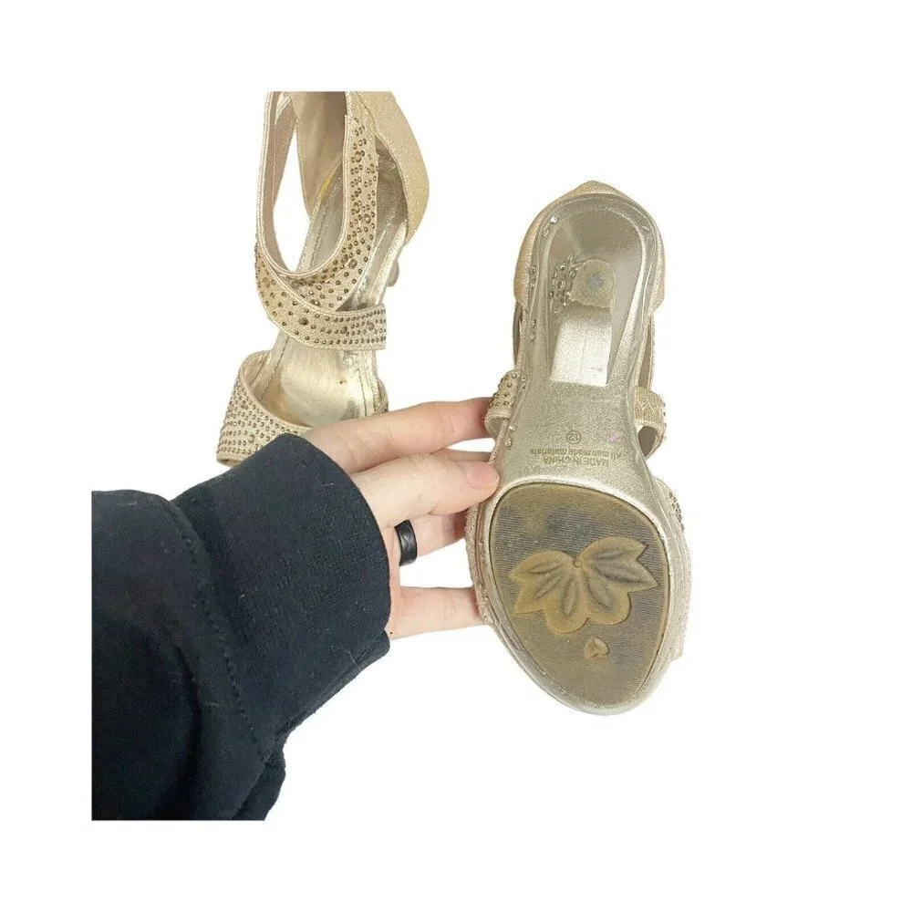 Dream Pairs Girls Gold Strappy Dress Sandals